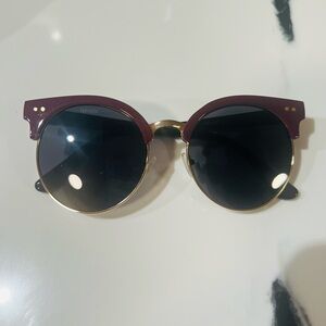 Stylish Burgundy and Gold Sunglasses